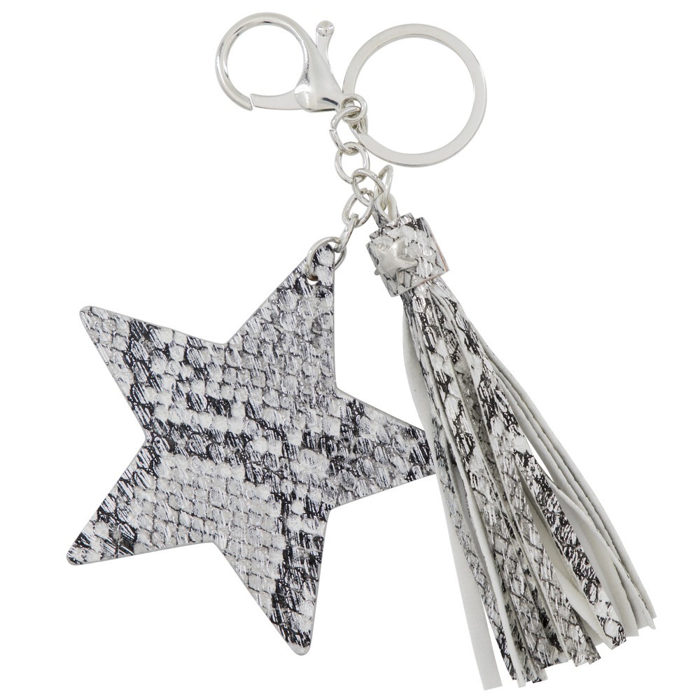 Porte clés femme rubans gris étoile - Un grand marché