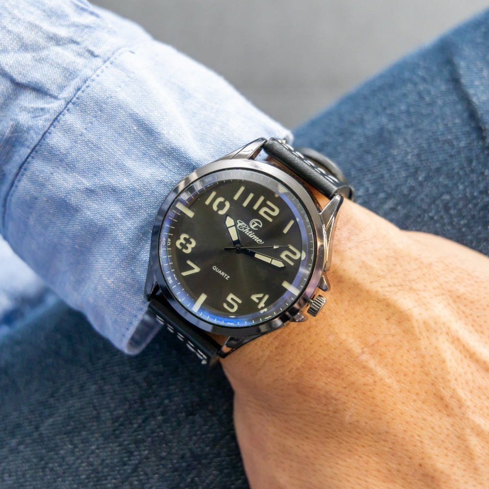Somptueuse Montre Homme Noir CHTIME 