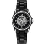 Très Belle Montre Femme Louise Pearl ornée de Cristaux Swarovski® NoirLP25
