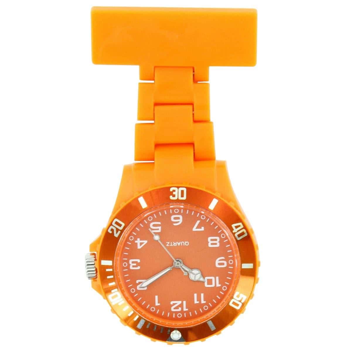Montre infirmière Plastique Orange broche 130