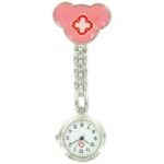 Montre Pour Infirmière Acier Inoxydable Rose Pince 22