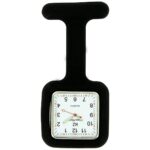 Montre Infirmière Aide-Soignante en Silicone Noir Carré