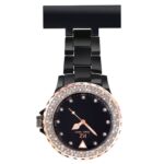 Jolie Montre Infirmière Plastique Noir Rosé Strass KRAZY 35