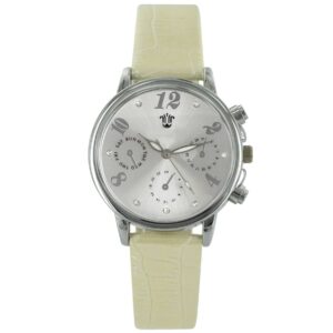 Montre Femme crème Strass Style Chrono BELLOS