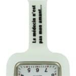 Montre Infirmière Silicone Blanc KZ Le médecin n'est pas mon amant
