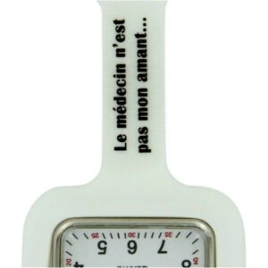 Montre Infirmière Silicone Blanc KZ Le médecin n'est pas mon amant