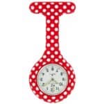 Montre Infirmière en Silicone Rouge Pois KZ