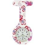 Montre Infirmière Sympa Blanc Fleurs KZ