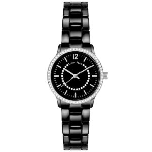 Montre Femme ornée Cristaux Swarovski® Céramique Noire Louise Pearl