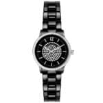 Montre Femme ornée Cristaux Swarovski® Céramique Noire Louise Pearl LP34