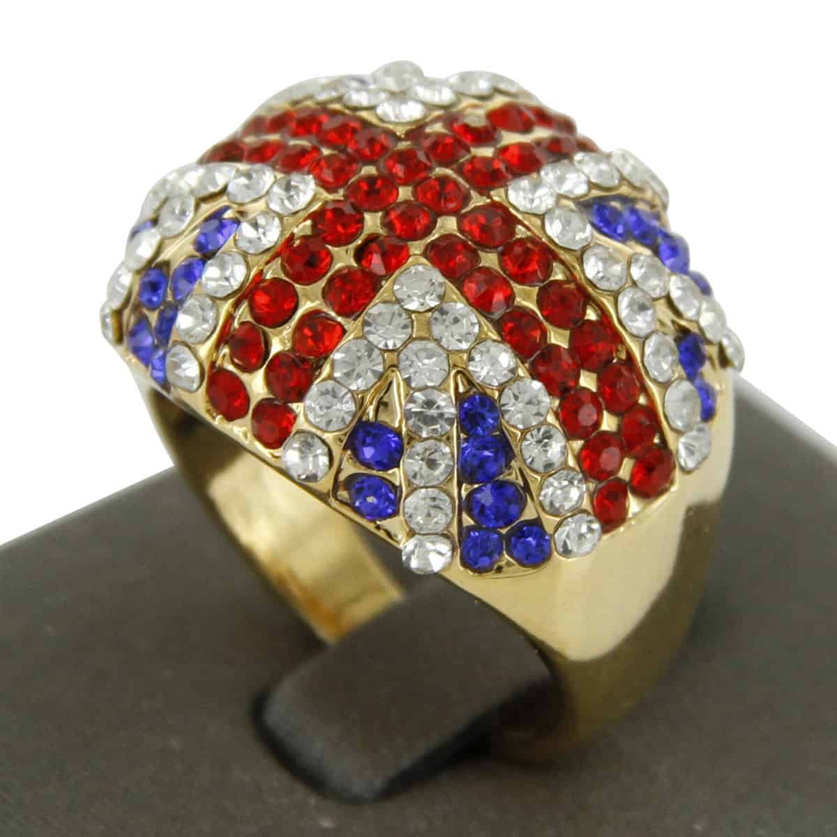 Bague Union Jack Dorée pour Femme DAPHNEE
