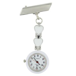 Montre Infirmière Coeur en Métal Blanc KRAZY