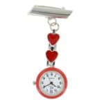 Montre Infirmière Coeur Métal Couleur Rouge KRAZY