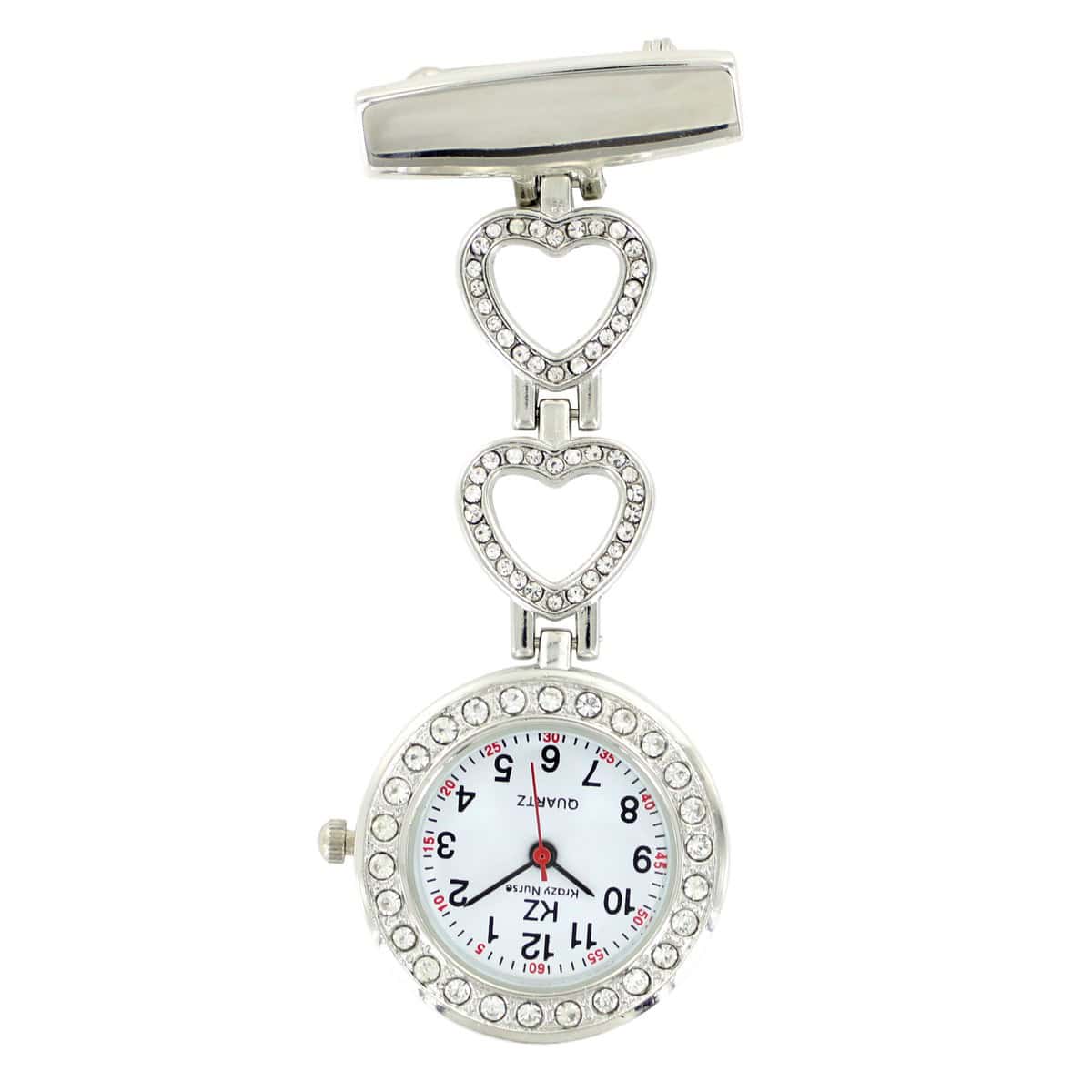 Montre Infirmière Métal Strass Coeur KRAZY