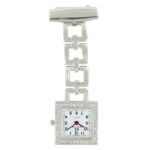 Montre Infirmière Métal Strass Carré KRAZY