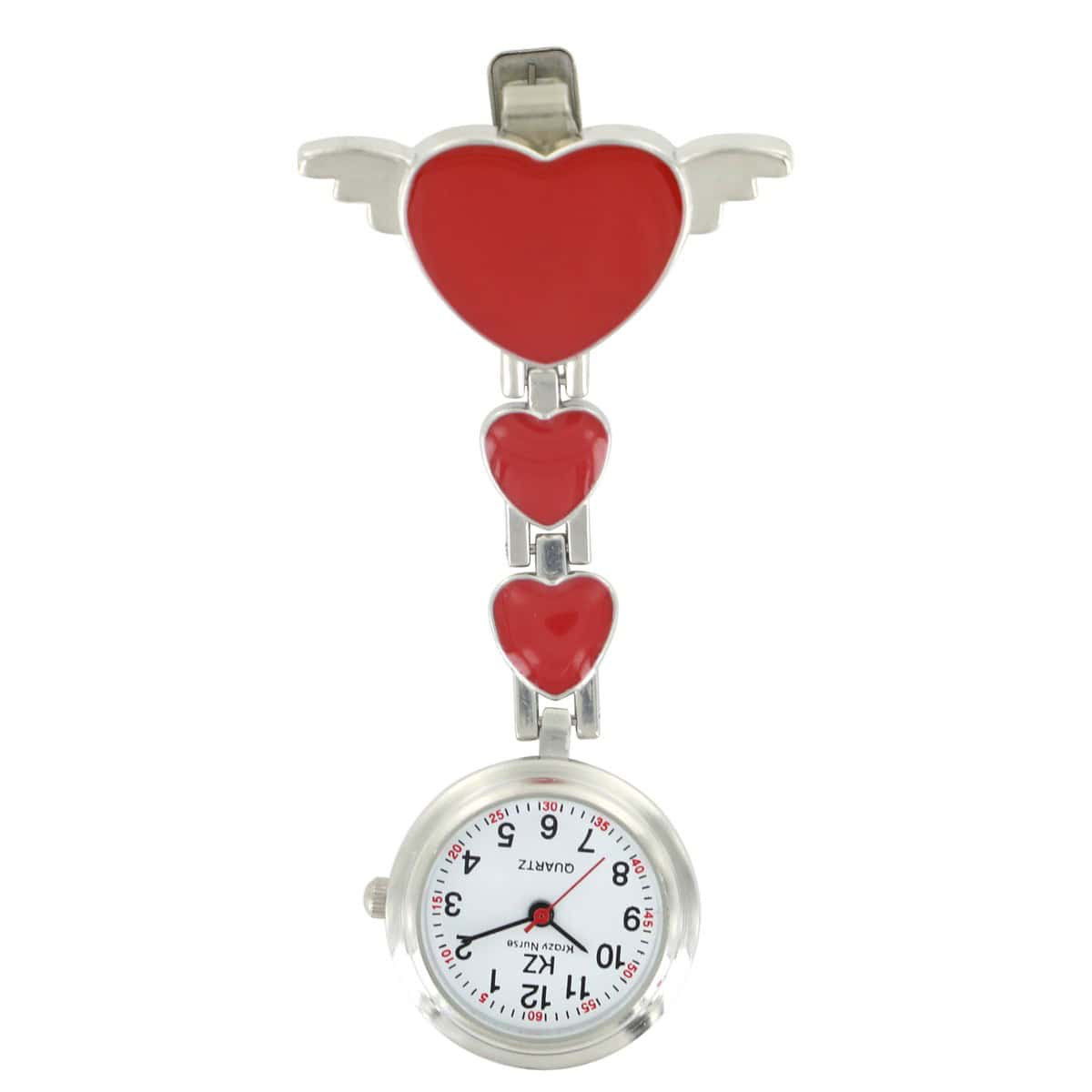 Montre Infirmière Métal Cœur Rouge KRAZY
