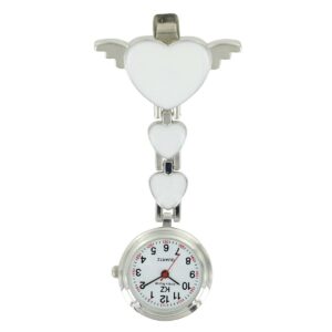 Montre Infirmière Métal Cœur Blanc KRAZY