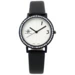 Montre Femme Noir avec Strass M. JOHN