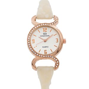 Coffret Montre Femme Métal Rose Crème GIORGIO