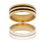 Bague en Acier Doré Noir Homme ROYAL