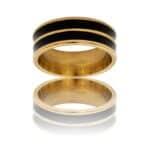 Votre Bague Acier Doré Noir Homme ORA