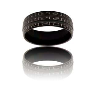 Bague Acier Couleur Noir Homme TRIBALA