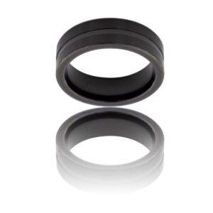 Très JolieBague Acier Noir Mâte Homme MATA