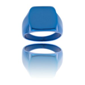 Chevalière en Acier Bleu Homme ENIGMA