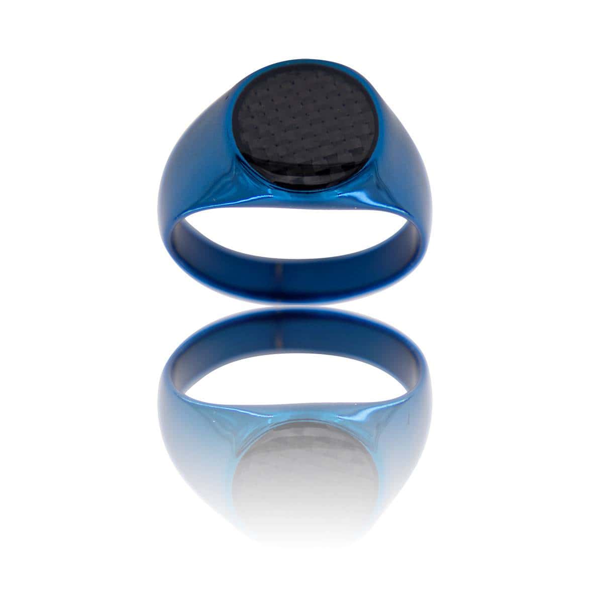 Très belle Chevalière Acier Bleu Homme YVAN