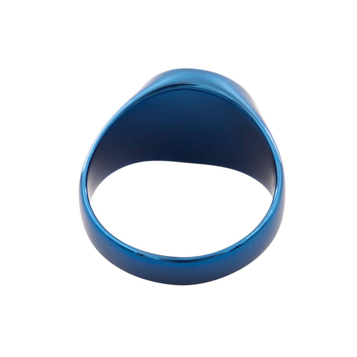 Très belle Chevalière Acier Bleu Homme YVAN