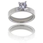 Bague Femme Acier Solitaire DIAMELA