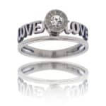 Bague Femme Acier Solitaire LOVA