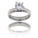 Bague Femme Acier Solitaire DIAMELA