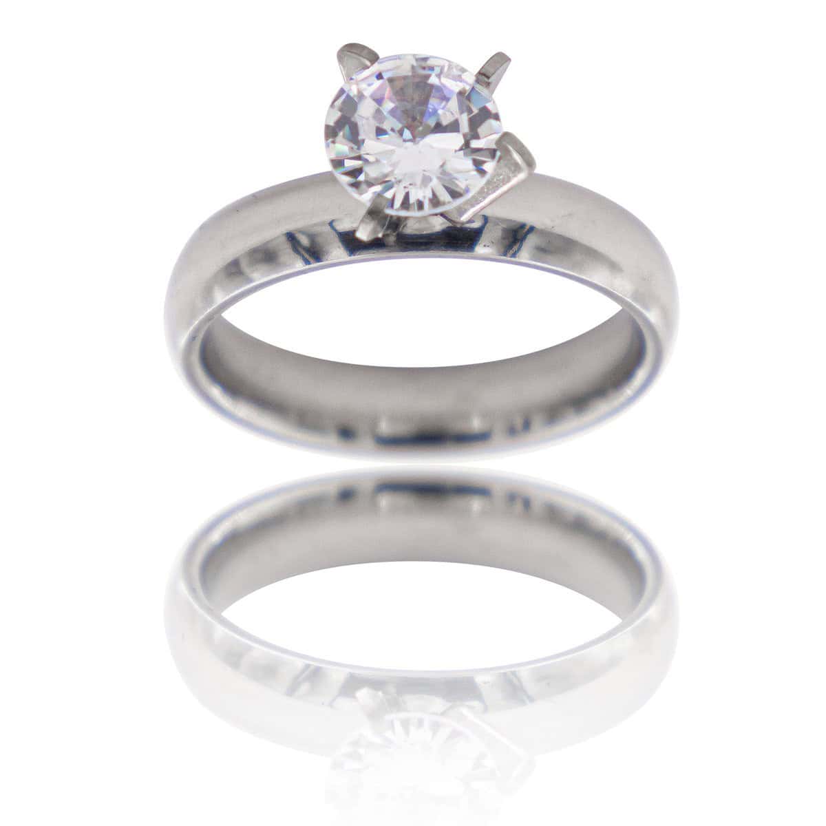 Bague Femme Acier Solitaire DIAMELA