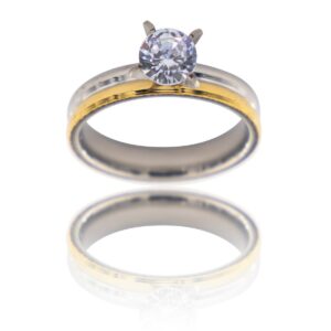 Bague Femme Acier Solitaire DIAMELA