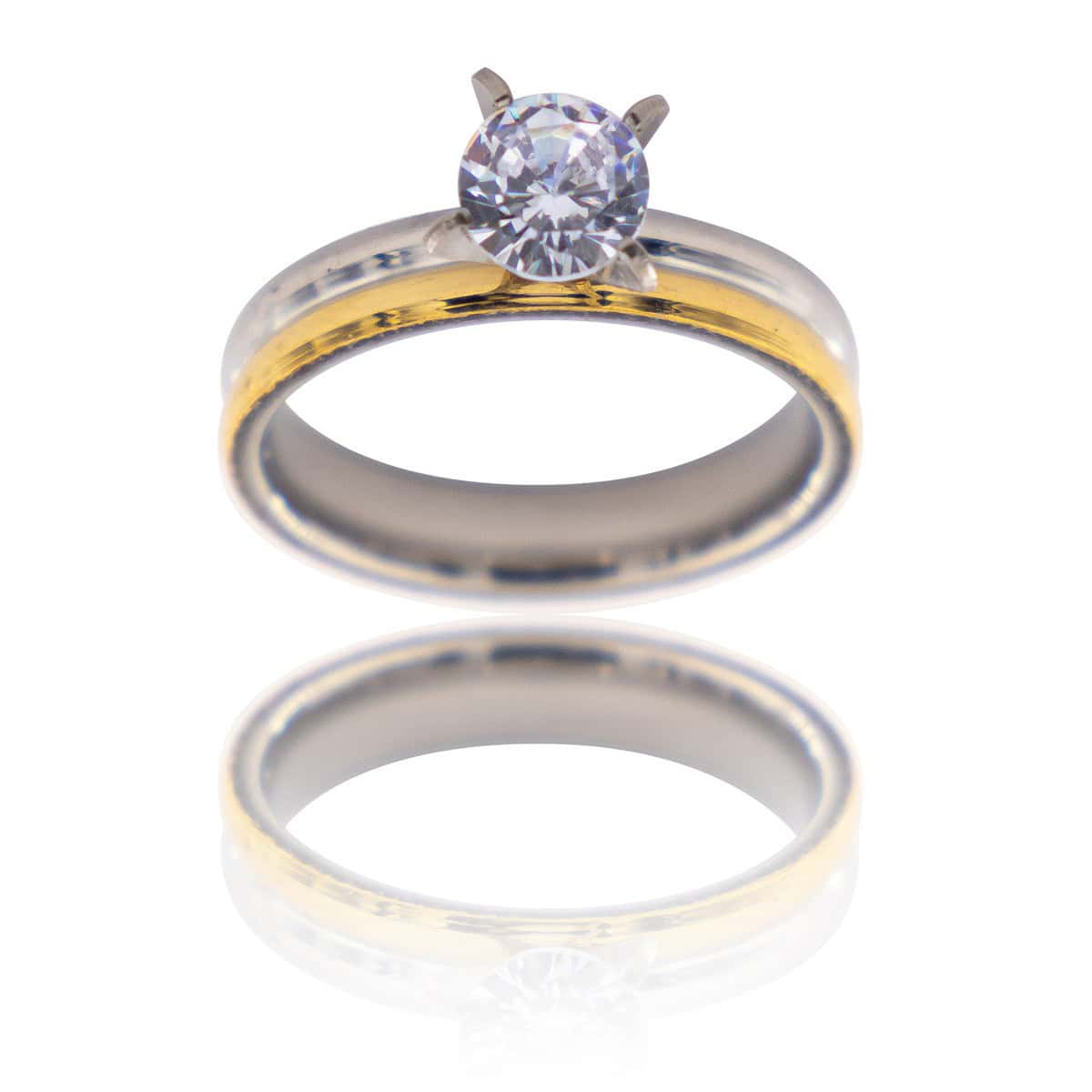 Bague Femme Acier Solitaire DIAMELA