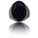 Coffret Chevalière Homme Acier Bleu CARBONA