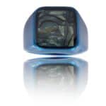 Coffret Chevalière Homme Acier Bleu MARBRA