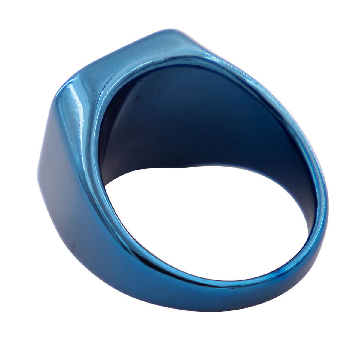 Coffret Chevalière Homme Acier Bleu MARBRA