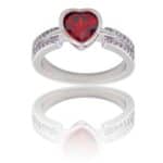 Coffret Bague Femme Rhodium Cœur LOVA