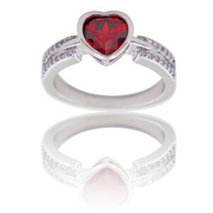 Coffret Bague Femme Rhodium Cœur LOVA