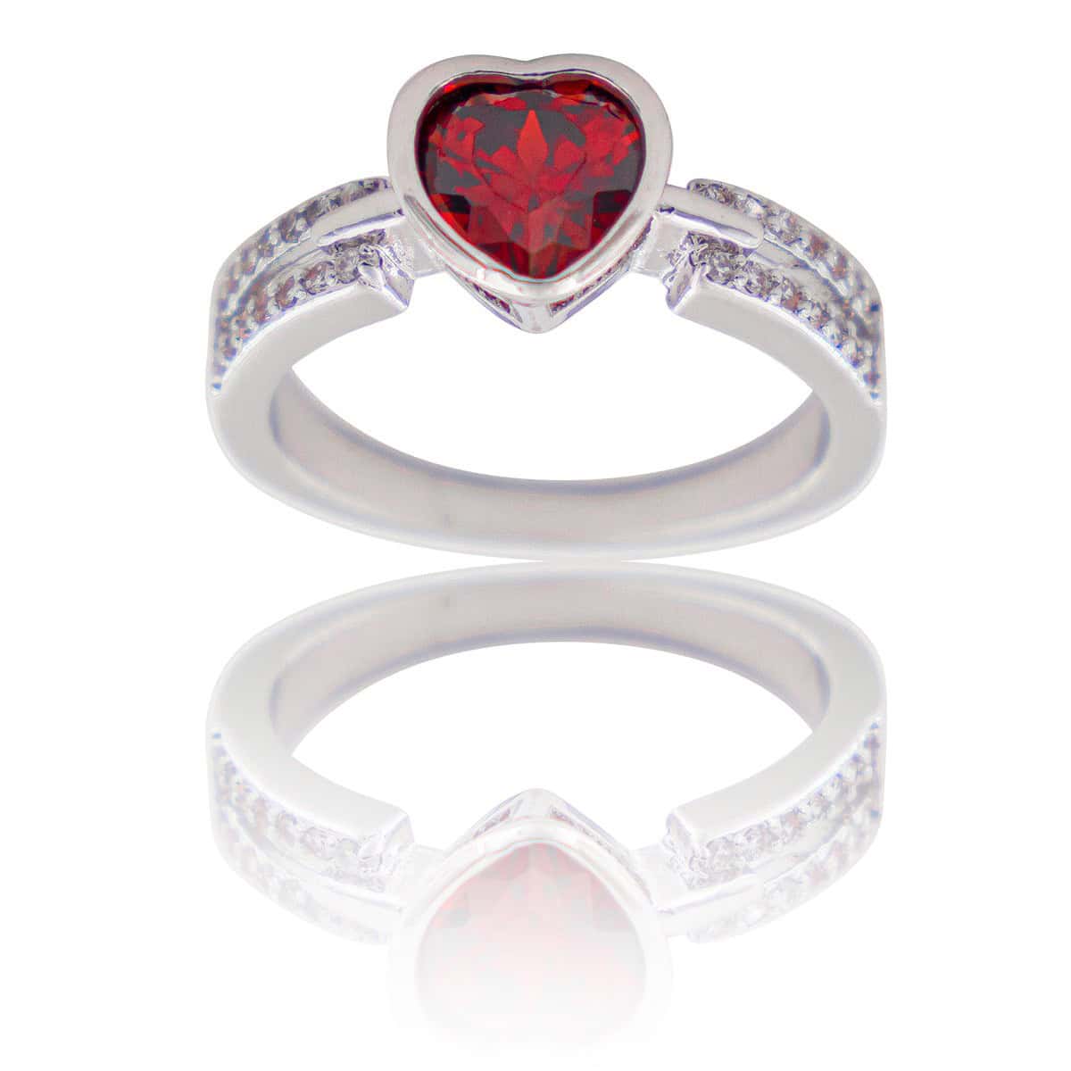 Coffret Bague Femme Rhodium Cœur LOVA