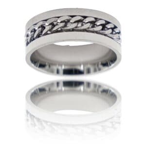 Bague Anneau Homme Acier CHAINA