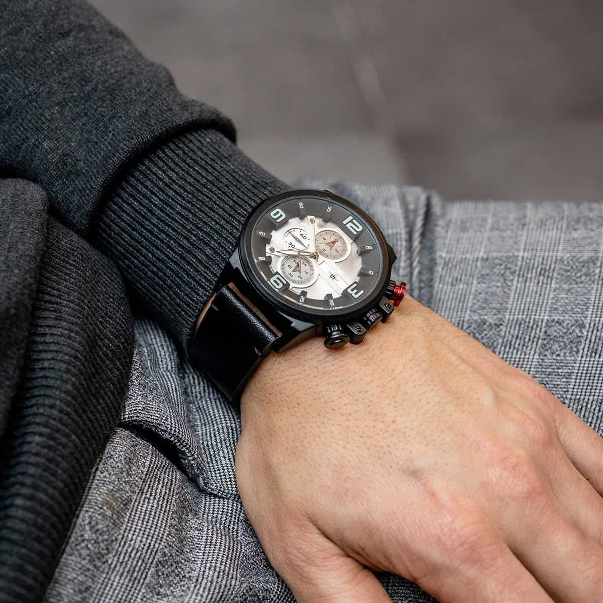 Montre Homme Tendance Noir M. JOHN