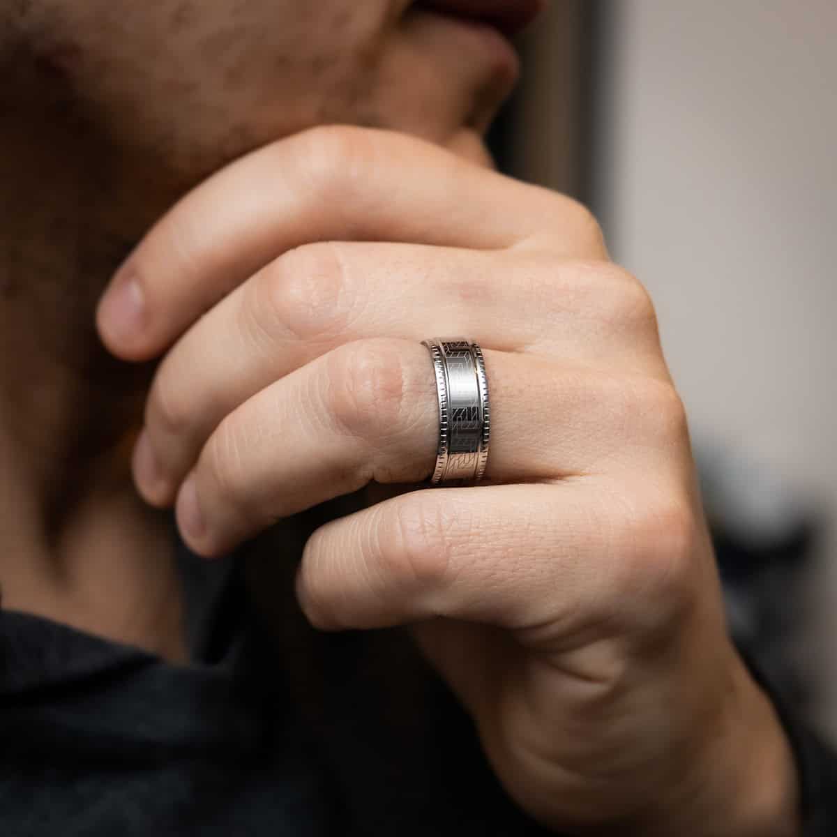 Bague Anneau Homme Acier ALPHA