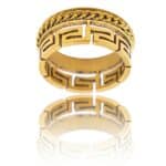 Bague Anneau Homme Acier Doré CALIMA