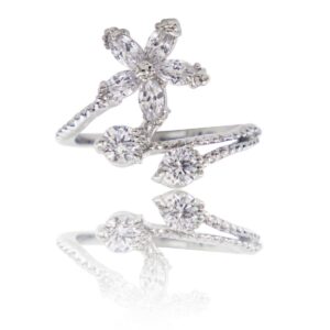 Coffret Bague Femme Rhodium Fleur VEGA