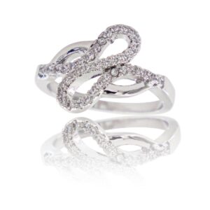 Coffret Bague Femme Rhodium Ruban OCTA