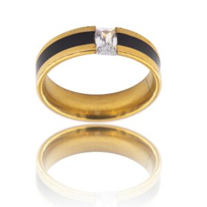 Bague Anneau Homme Acier Doré ALTAIR