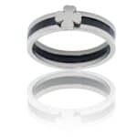 Coffret Bague Femme Céramique Acier Trêfle